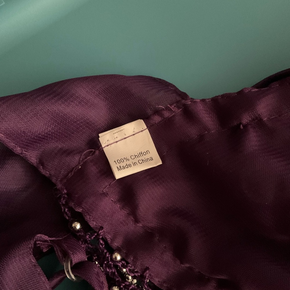 WESTERN FASHION sz S/M Belly Dancer Outfit Coin and Bead Accents Grape Purple - Picture 13 of 13
